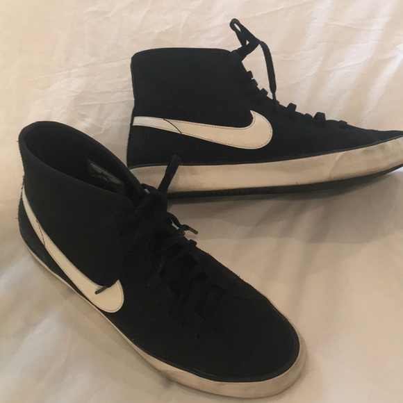 nike black suede high tops